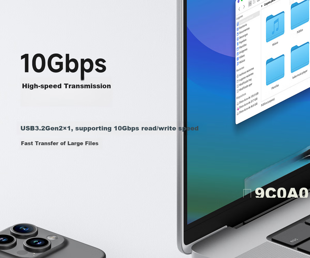 Hagibis Магнитный корпус для жесткого диска 2230 M.2 NVMe, внешний корпус для портативного SSD, совместимый с iPhone 16, MacBook, расширение SSD