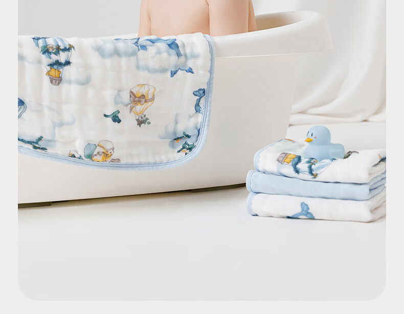 Детские пеленки Babycare из чистого хлопка, 6-слойные, размер 30x30 см, цвет "Гавайское небо" (5 шт.)