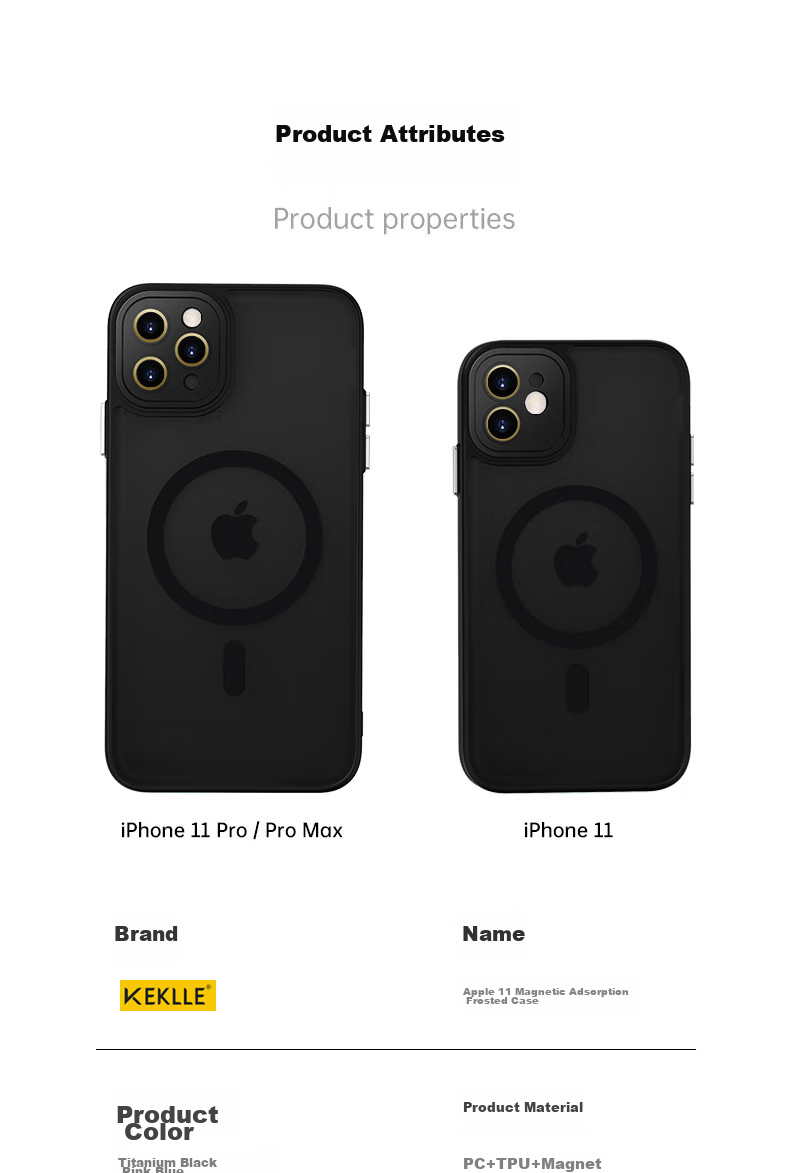 Чехол KEKLLE для iPhone 11, магнитный, с беспроводной зарядкой, противоударный, синий