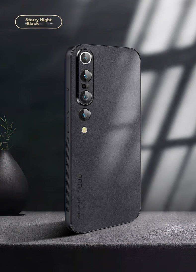 Чехол для Xiaomi 10 Pro Shangsu, противоударный, с защитой камеры, из натуральной кожи, черный