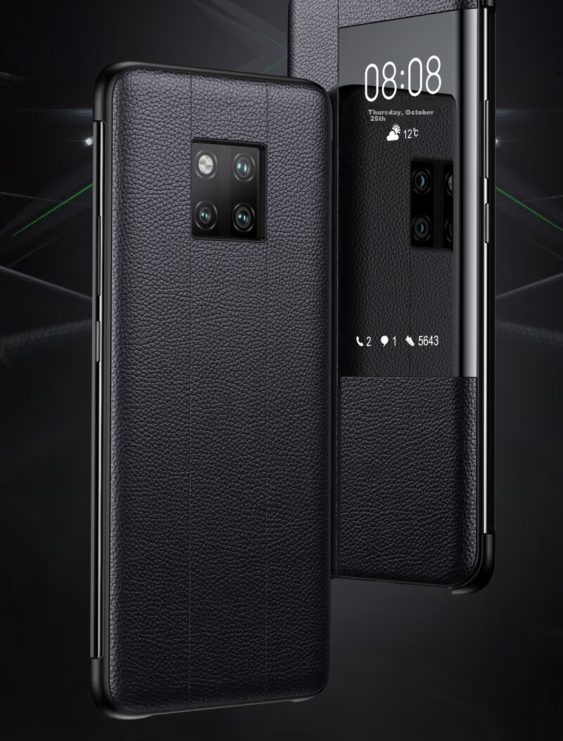 Чехол для Huawei Mate20 Pro ZhengJian, черный, с окном для смарт-уведомлений, противоударный, бизнес-стиль