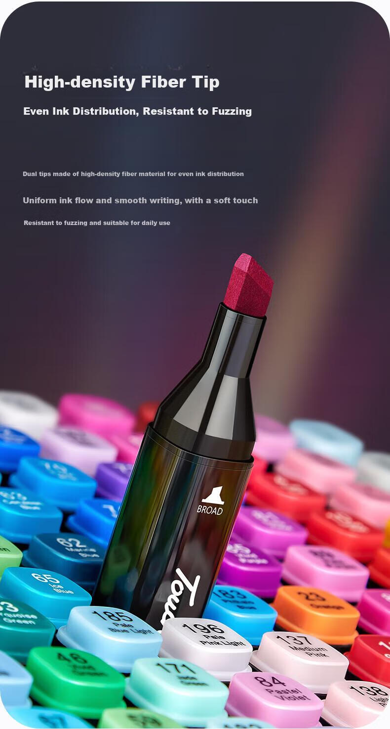 Маркеры Touch mark T3 Marker, набор 80 цветов, двухсторонние, спиртовые, с тонким и скошенным наконечником, для рисования и дизайна