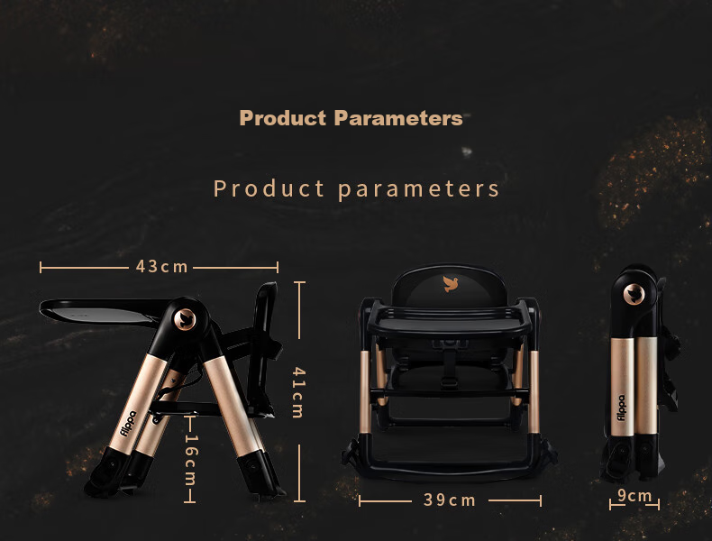 Детский стульчик для кормления Apramo Jazz Black Limited Edition, складной, портативный