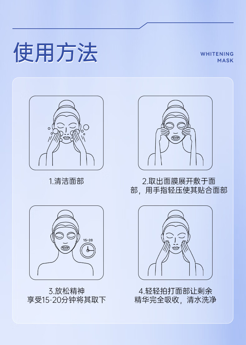同仁堂祛斑美白面膜烟酰胺补水去斑淡斑提亮肤色保湿男女20片/盒