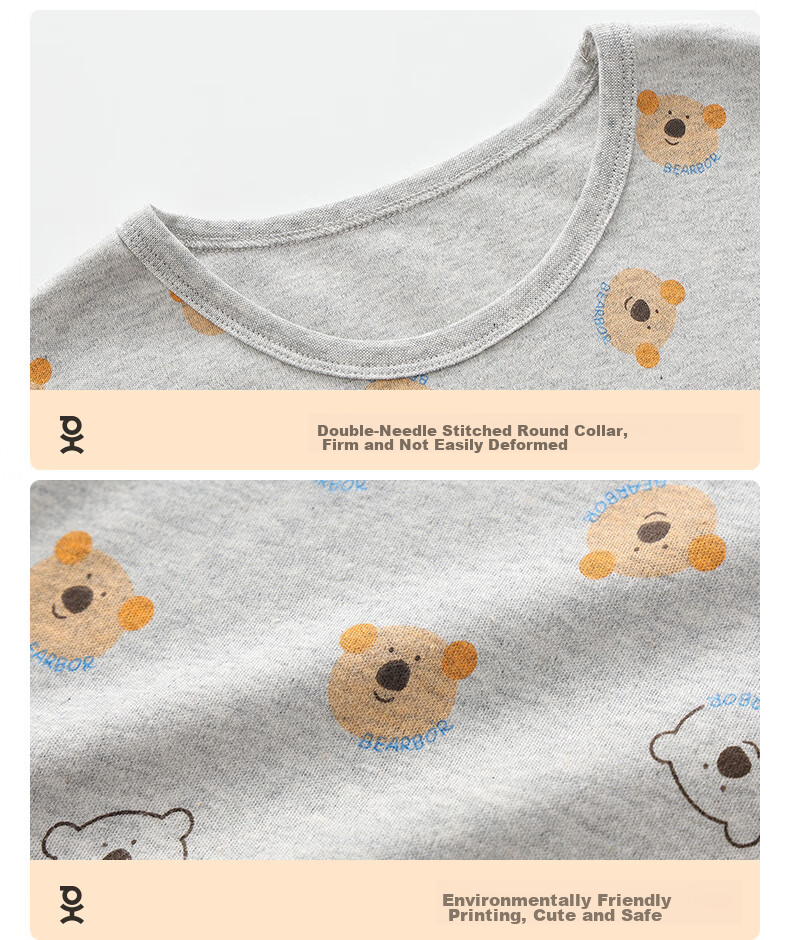 Комплект детской одежды Hodo: хлопковый костюм для мальчиков и девочек, осень, размер 120, лунный серый