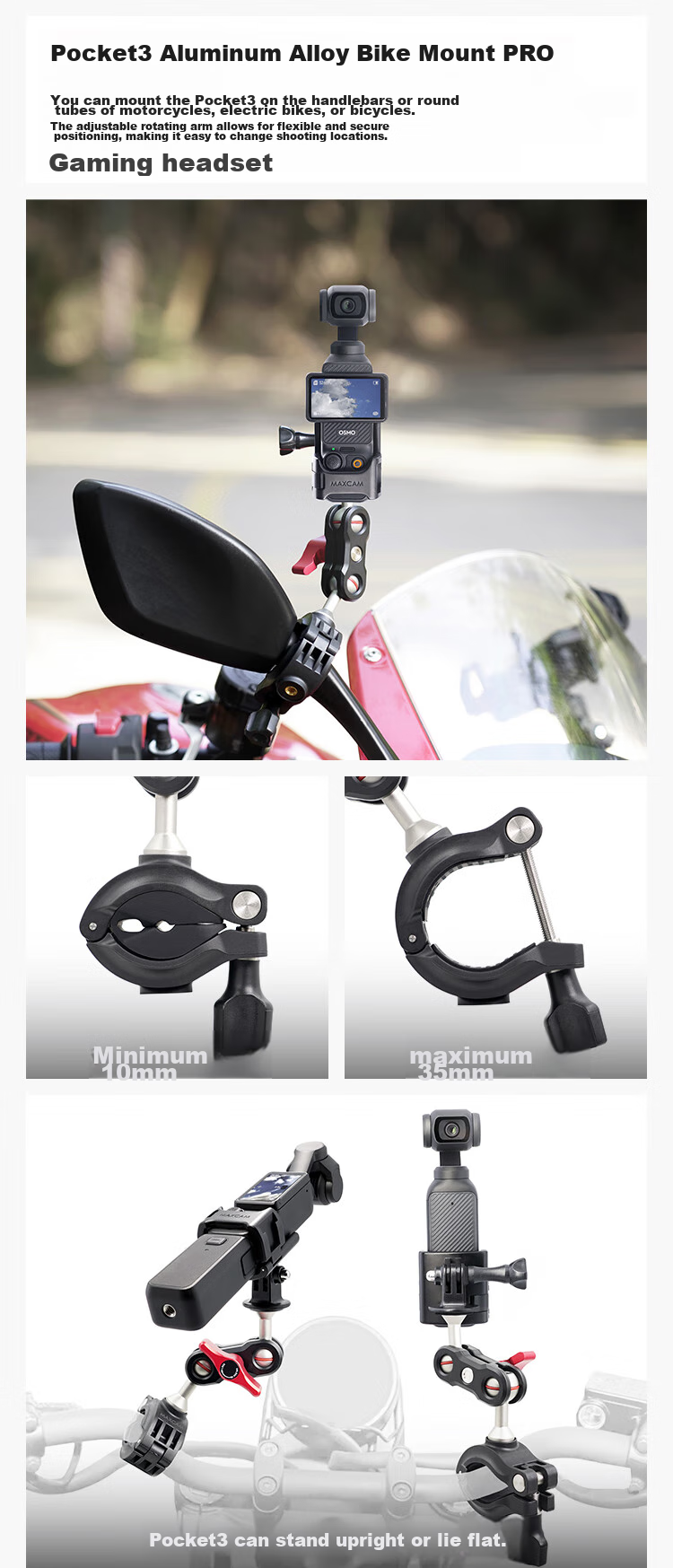 MAXCAM, портативный селфи-штатив для DJI Osmo Pocket 3, настольная подставка для видеоблогов, аксессуар