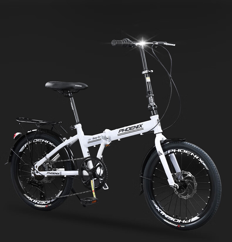 Phoenix Складной велосипед для взрослых, 20-дюймовые колеса, 7 скоростей, Shimano, подходит для мужчин и женщин, портативный городской велосипед