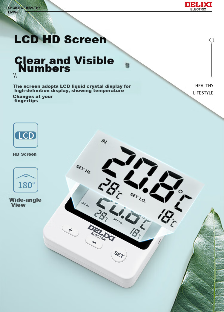 Термометр DELIXI ELECTRIC для дома, улицы, аквариума, холодильника, высокоточный цифровой дисплей для аквакультуры