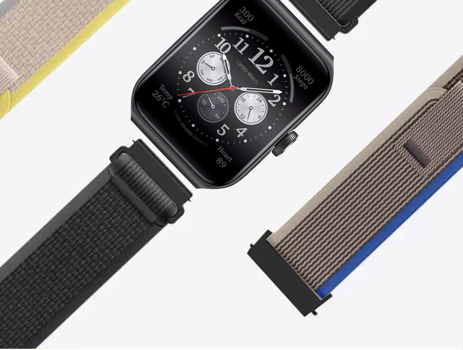 Набор ремешков CangHua для OnePlus Watch 2: миланская петля, магнитный силиконовый, плетеный, с чехлом