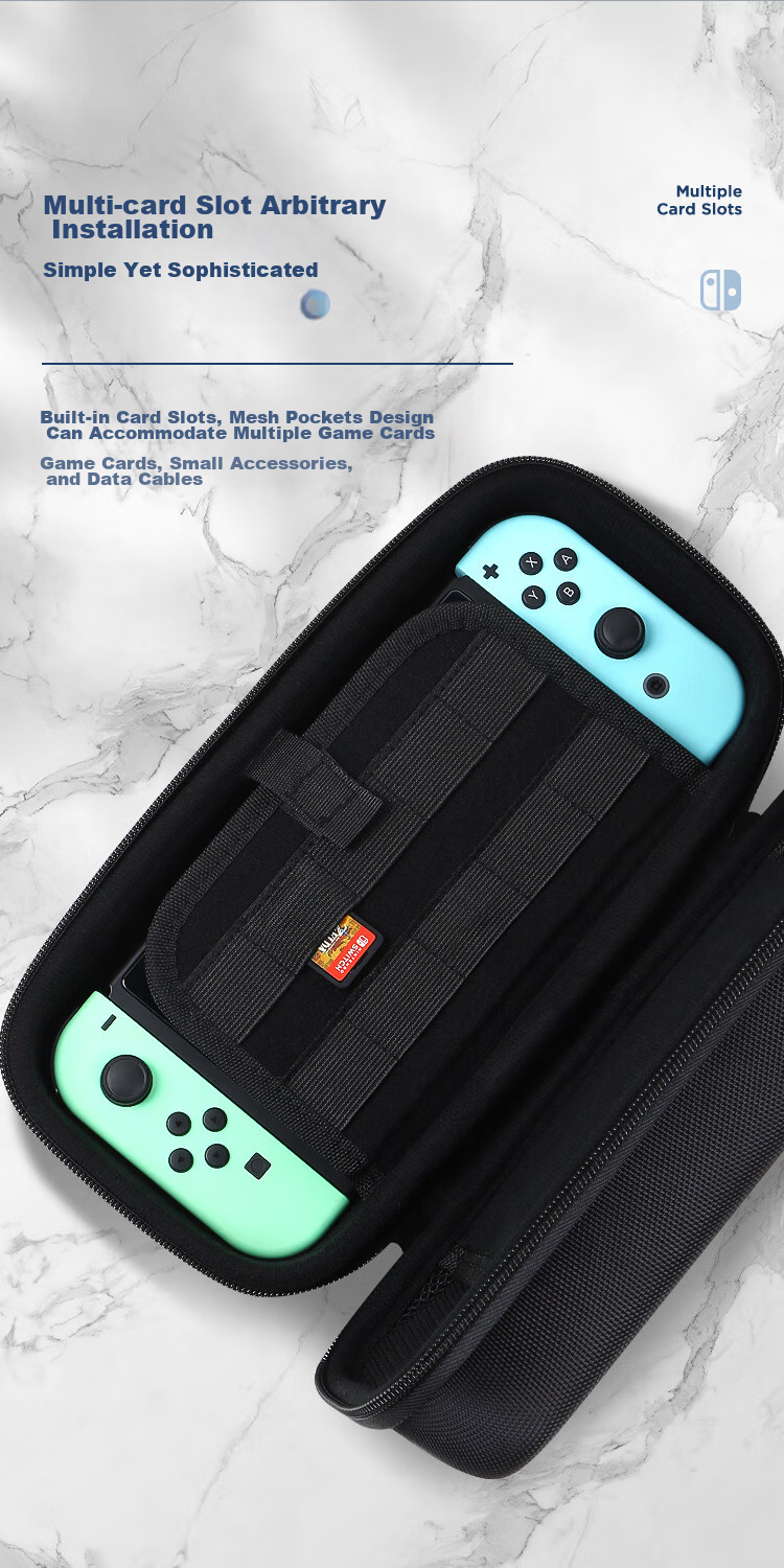 Защитный чехол-сумка BIAZE для Nintendo Switch, большой вместимости, для зарядного устройства, консоли, OLED-модели, жесткий кейс, многофункциональный портативный ящик для хранения Yx27