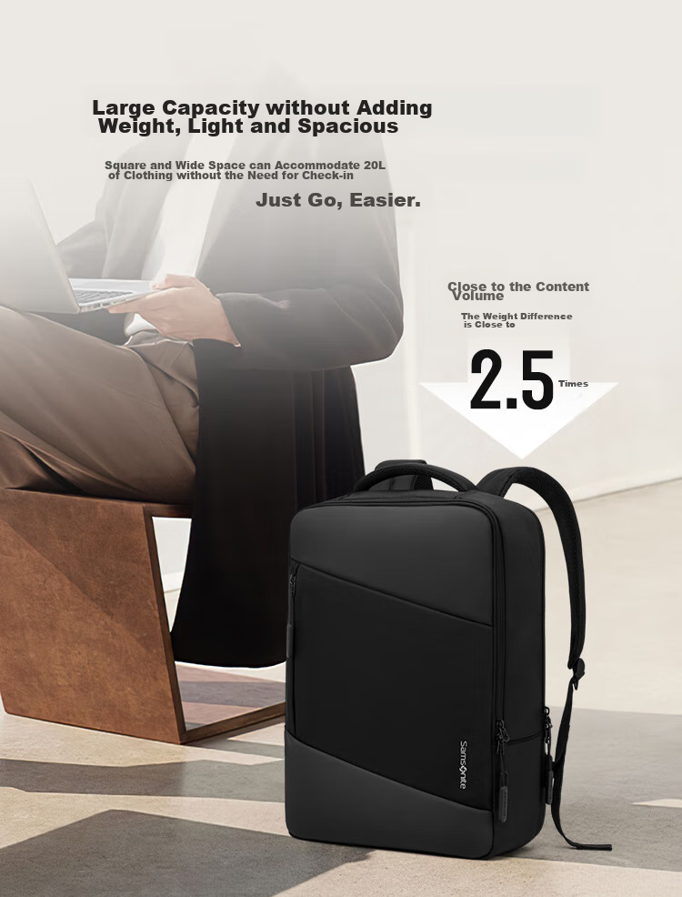 Рюкзак Samsonite для ноутбука, мужской и женский, для бизнеса и поездок, вместительный, подарок на День Святого Валентина, 16 дюймов, черный