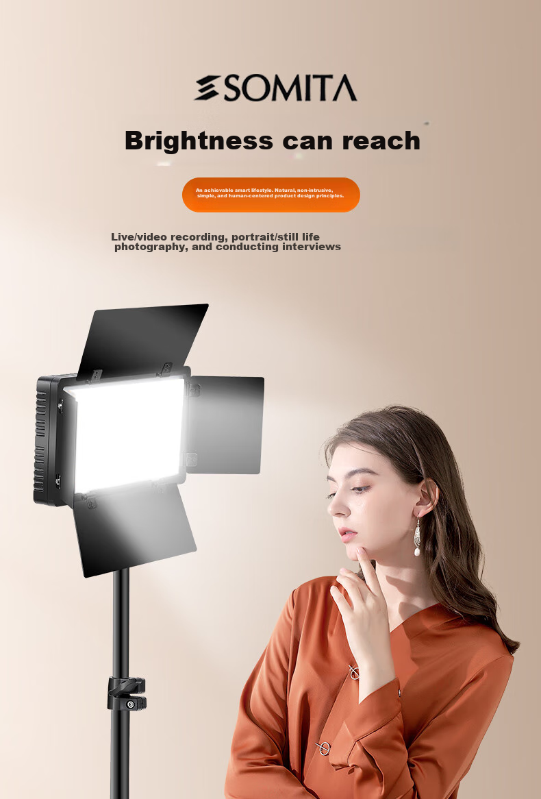 Светодиодный заливающий свет SOMITA ST-800, 800LED, 3200-5600K, для видеосъемки, фотостудии, стриминга