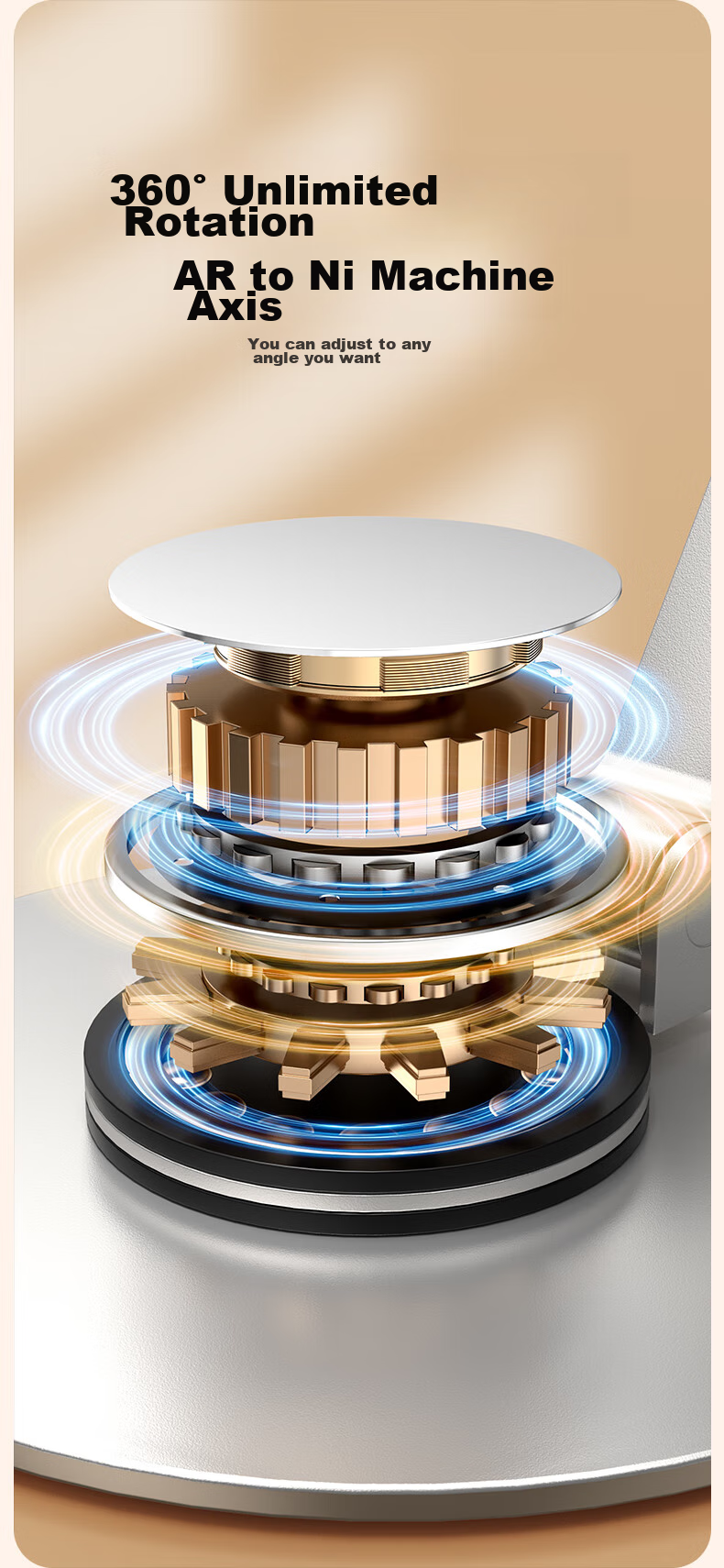 Zitai K62 Серебряный складной металлический держатель для телефона и планшета с вращением на 360 градусов, для настольного компьютера, прямой трансляции, обучения