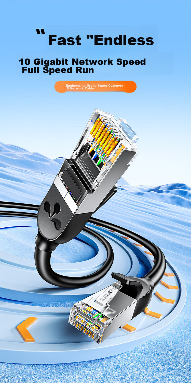 Сетевой кабель SAMZHE Cat6A 10G, 1.5 м, чистая медь, для домашней сети, гигабитный, 2.5G