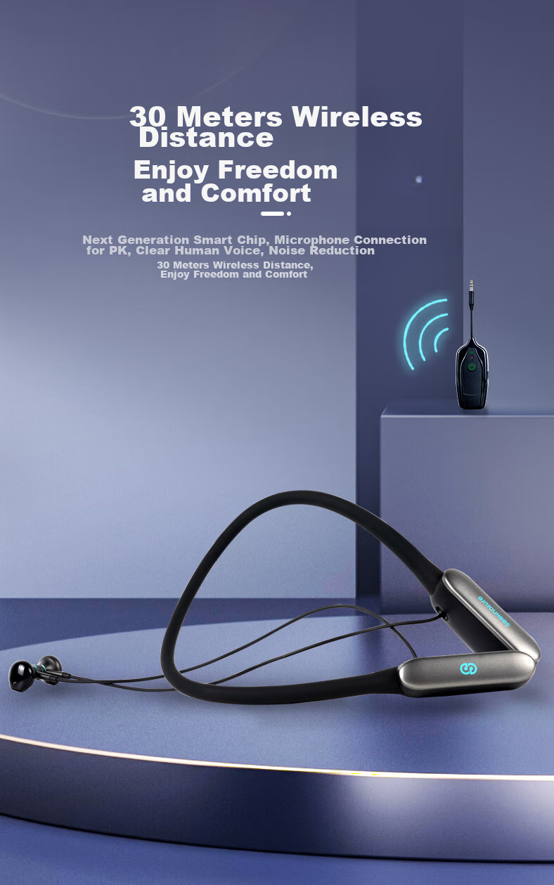Seeknature WH60 Dual Wireless Monitoring Headset, наушники для прямой трансляции, Bluetooth-наушники для стримеров, наушники для выступлений на открытом воздухе, игровая стереогарнитура с шейным ободком
