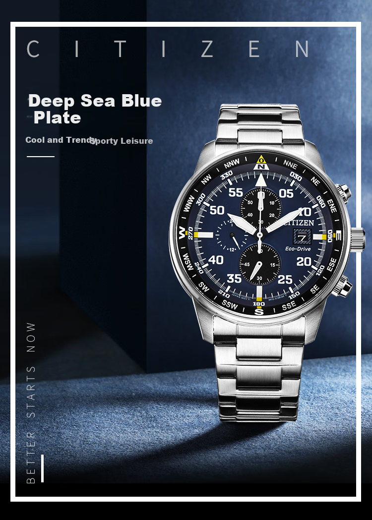 Часы наручные Citizen CA0690-88L, мужские, кварцевые, с солнечной батареей, синий циферблат, стальной браслет