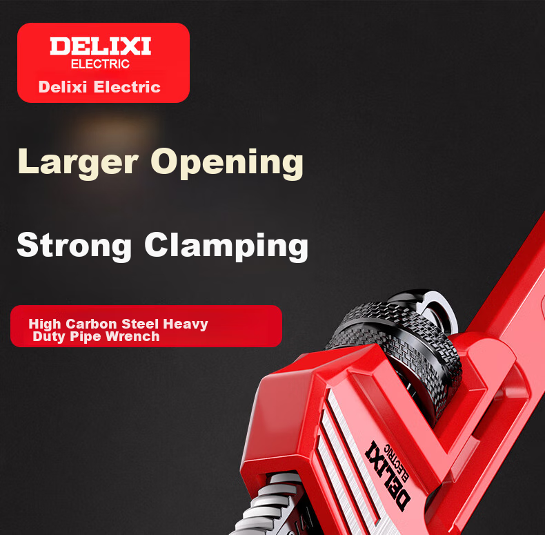 Разводной ключ DELIXI ELECTRIC, многофункциональный, самозатягивающийся, усиленный, с пластиковым покрытием, 10 дюймов