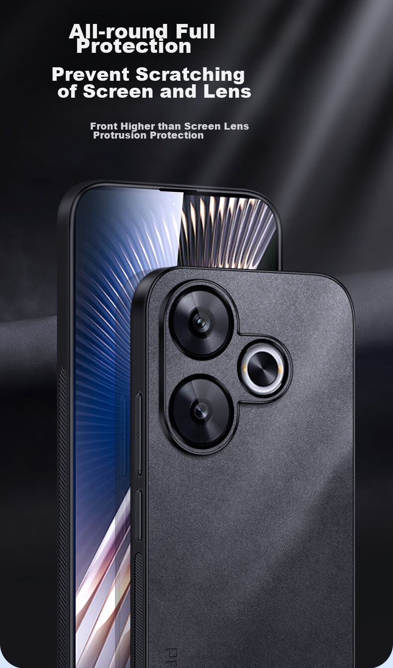 Чехол для Xiaomi Redmi Turbo 3, защитный, из силикона и искусственной кожи, черный, от бренда Shangsu