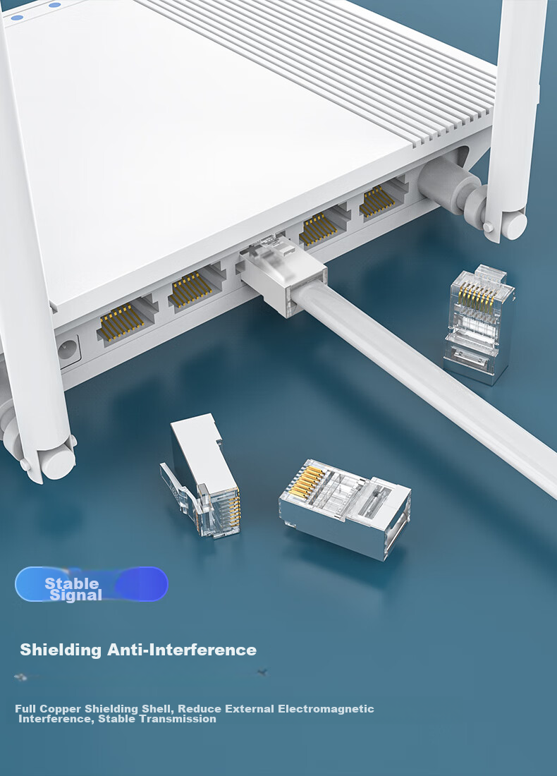 Кабельные коннекторы Shengwei CAT6 Gigabit Ethernet, 50 шт./упак., металлический экранированный RJ45 с позолотой, 8P8C