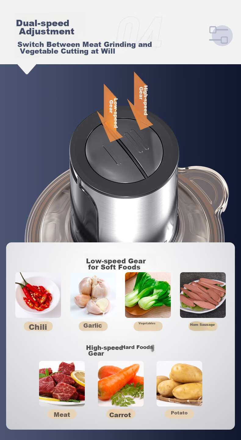 Мясорубка электрическая SUPOR JR18HS-400, 2.6 л, 400 Вт, 2 скорости, нержавеющая сталь