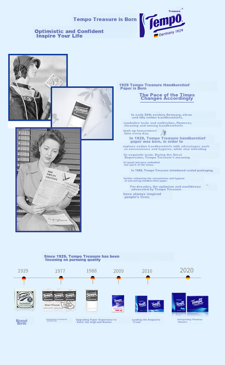 Рулонная туалетная бумага TEMPO Yibo's Choice, 4-слойная, без отдушек, 135 г/рулон, 10 рулонов в упаковке, смываемая, натуральная древесная масса
