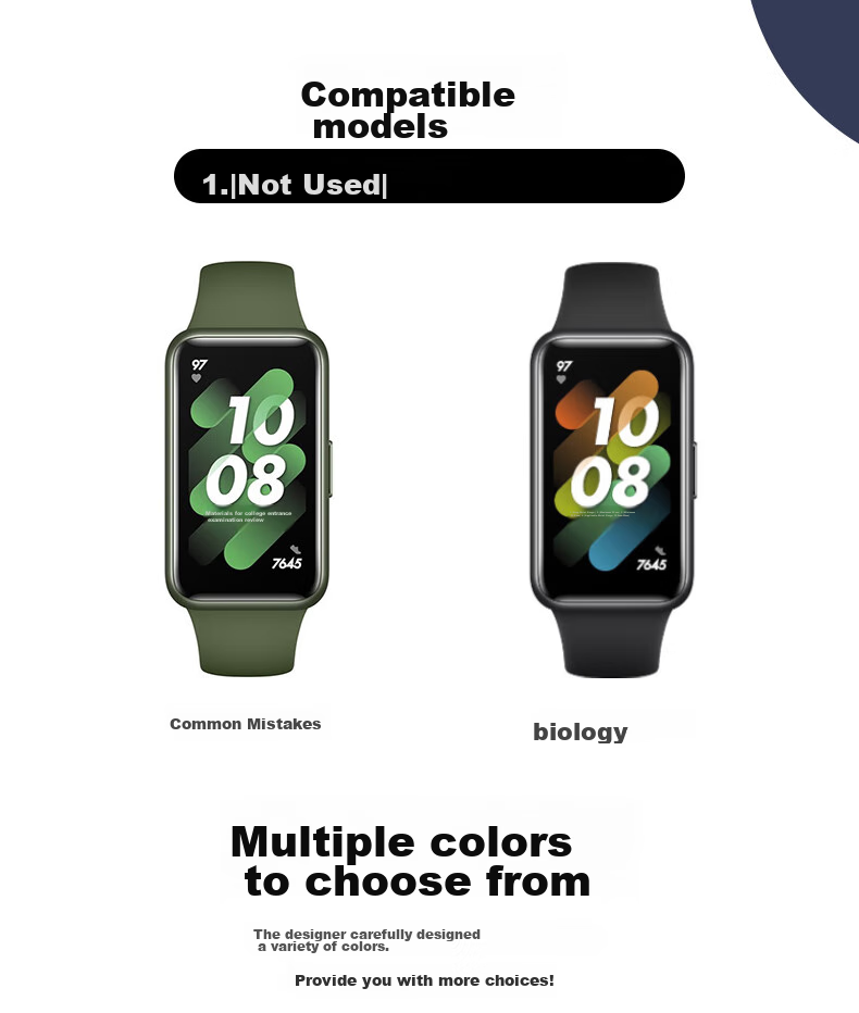 Ремешок KMaxAI для Huawei Band 7, силиконовый, черный