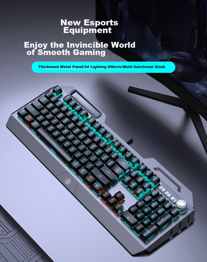 Механическая игровая клавиатура EWEADN TK900 с мышью, проводная, USB, подсветка, черная
