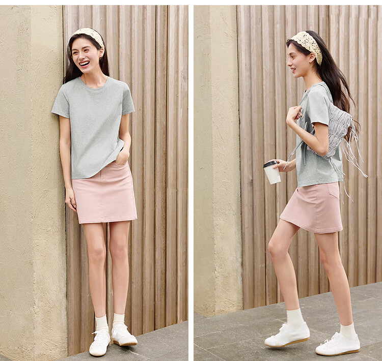 Женская футболка Semir, короткий рукав, укороченный крой, летняя, размер S, светло-цветочный серый