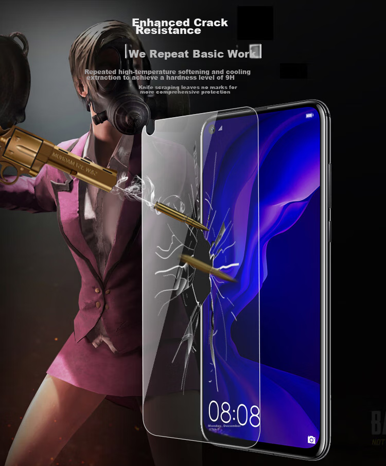 Защитное стекло ESCASЕ для Huawei Nova 4/5i/6se, полноэкранное, без белых краев, высокое разрешение, прозрачное