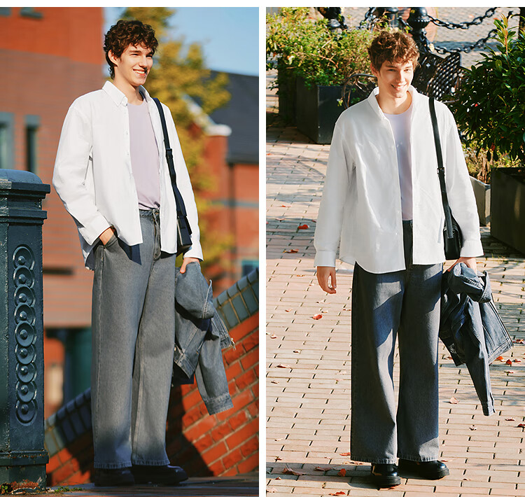 Мужская рубашка Semir Wang Anyu, повседневная, из 100% хлопка, с длинным рукавом, размер XS, цвет белый