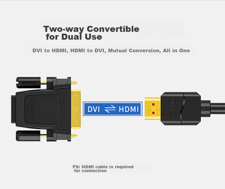 Переходник SAMZHE DVI-D (24+1) Male на HDMI Female ZH-340