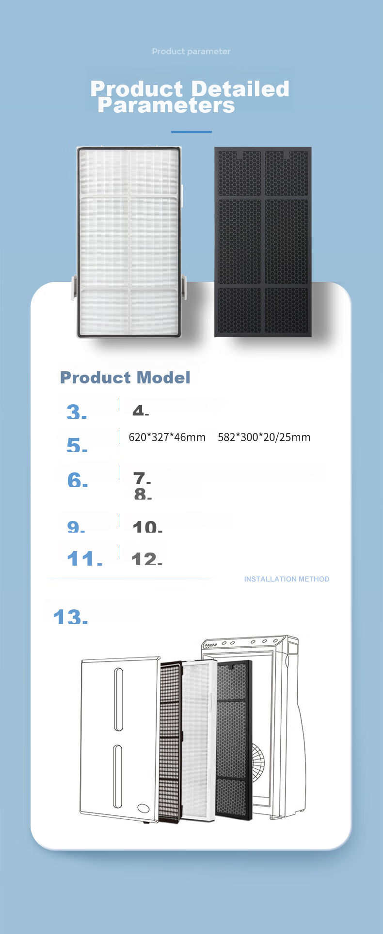 Фильтр для очистителя воздуха KISSAIR, HEPA, угольный, PM2.5, совместимый с Amway Yinxin