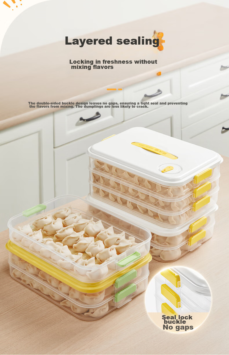 Контейнер для пельменей COOKER KING, многофункциональный, 4-слойный, большой, для хранения в холодильнике, пищевой пластик, белый