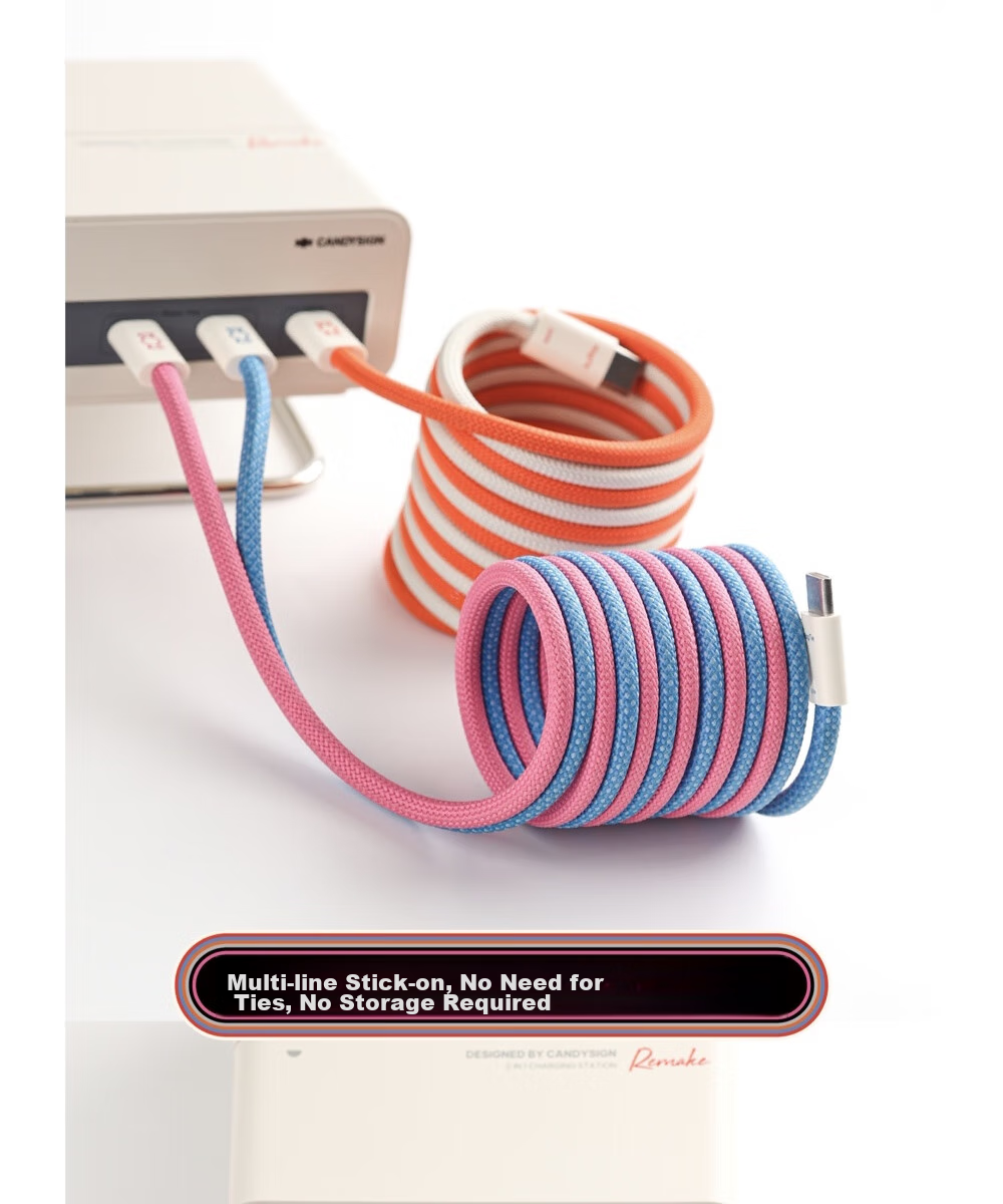 Кабель CANDYSIGN MagTie Magnetic Charge Cable, USB-C to USB-C, 60W, 1.6м, Синий