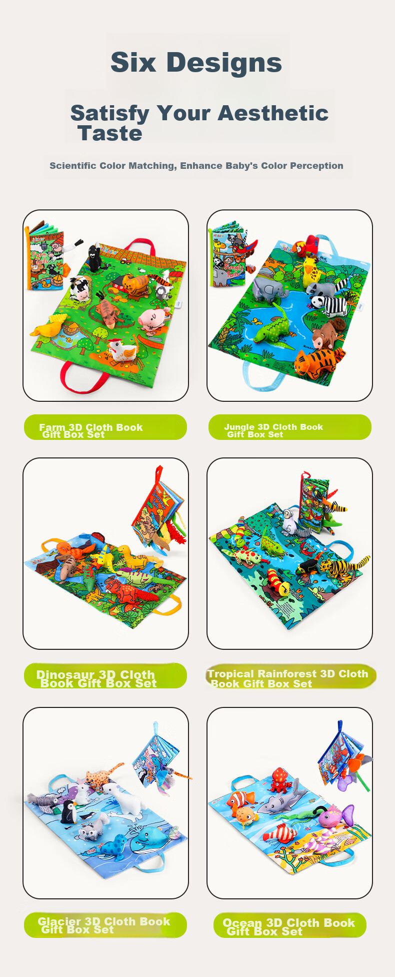 Развивающая 3D книжка-игрушка Jollybaby для малышей от 0 до 1 года, интерактивная, с сенсорными элементами и подвесками, подарочный набор