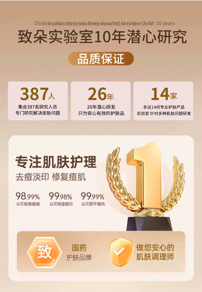 致朵祛痘霜膏修护淡化痘印痘坑去痘痘和痘痘印祛去粉刺青春痘30g/瓶