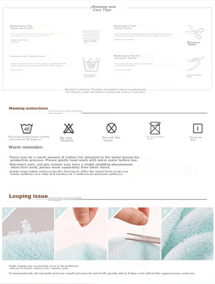 Набор антибактериальных полотенец Grace из 100% хлопка Xinjiang Cotton, 3 шт., высокоабсорбирующие, комфортные лицевые полотенца
