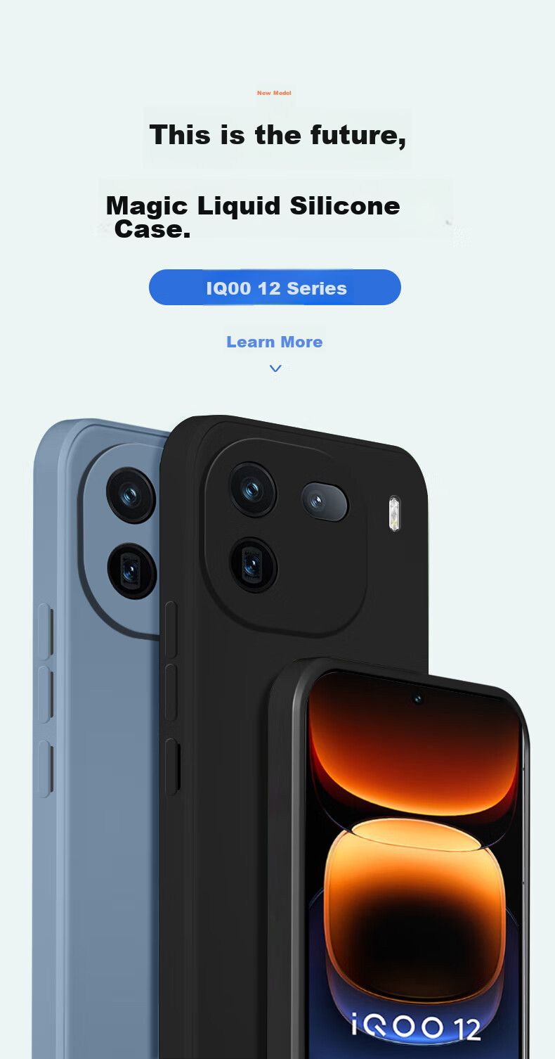 Чехол для телефона KEKLLE для IQOO 12, IQOO 12 5G, противоударный, ультратонкий, силиконовый, элегантный черный