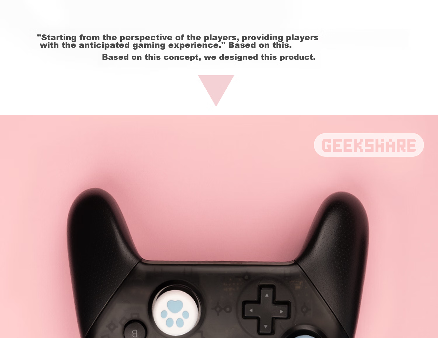 Чехол для джойстика Jixiang PS4/PS5/NS Pro, силиконовые накладки с дизайном "Кошачья лапка", розово-голубой