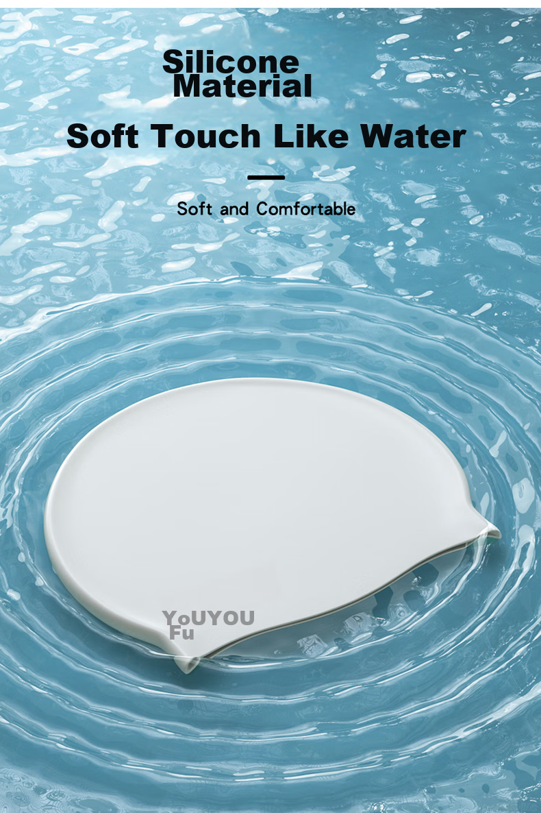 Шапочка для плавания Youyou, силиконовая, водонепроницаемая, для мужчин и женщин, с защитой ушей, высокая эластичность, комфортная, для тренировок и соревнований, черная