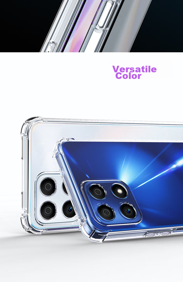Чехол ESCASE для Honor X30i, противоударный с подушками безопасности, прозрачный белый, с отверстием для шнурка