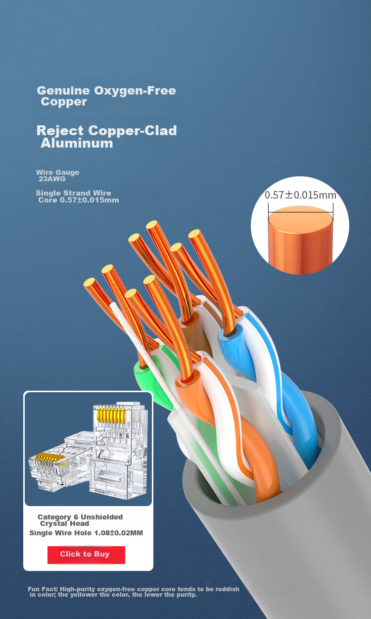 Сетевой кабель HAILE CAT6 Ethernet, HT7104, 305 метров, без экрана, поддержка PoE, серый