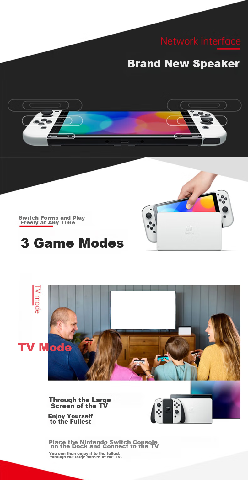 Портативная игровая консоль Nintendo Switch OLED, версия для Гонконга, красно-синяя, 64 ГБ