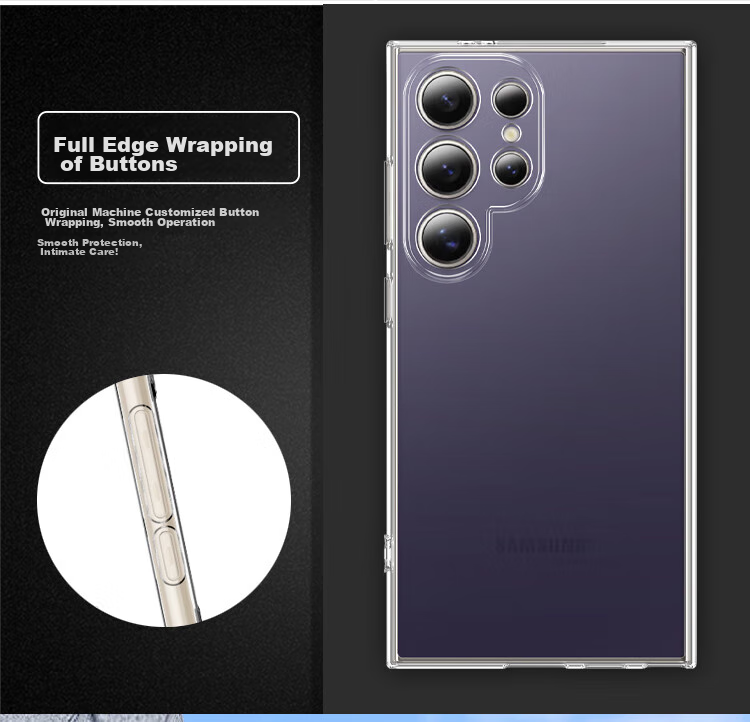 Чехол ESCAPE для Samsung S24 Ultra, ультратонкий, противоударный, мягкий силикон, полная защита объектива, прозрачный, простой дизайн