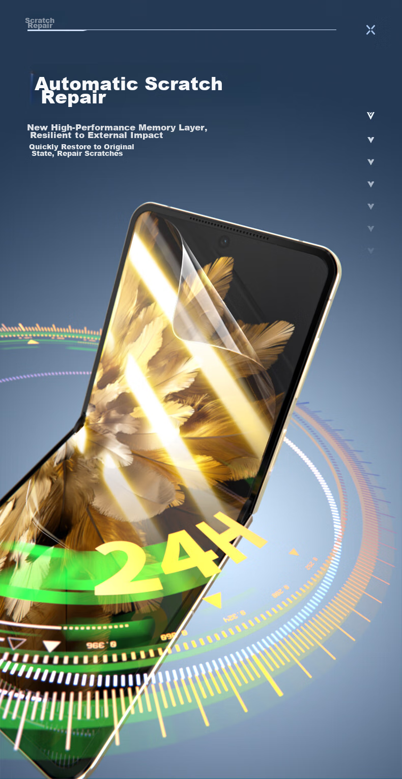 Защитная пленка LLUNC для OPPO Find N3 Flip / N2 Flip, внутренняя, полноадгезионная, прозрачная, 2 шт.