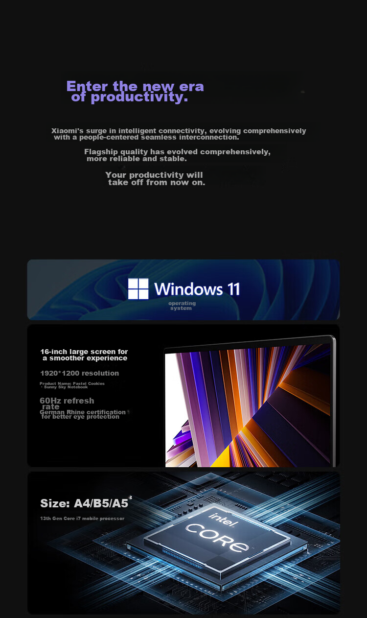 Ноутбук MI RedmiBook 16, 16-дюймовый, Intel Core i5, 16 ГБ ОЗУ, 1 ТБ SSD, Windows 11