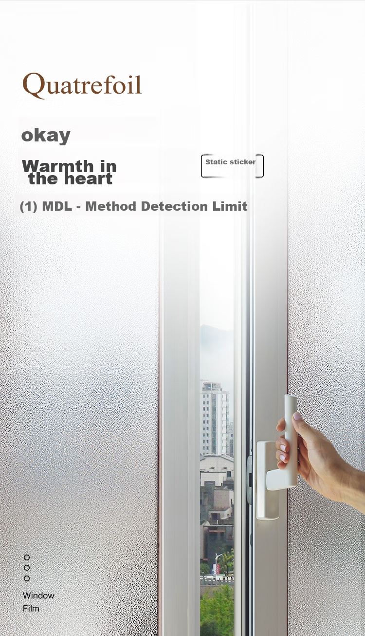 Пленка для окон Quatrefoil Pure Frosted Glass Film, статическая, без клея, для ванной комнаты, 90*300 см