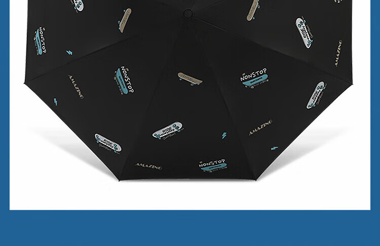 Зонт Tiantang UV Protection, складной, черный гель, защита от УФ, 57*8 ребер, динамический чистый синий