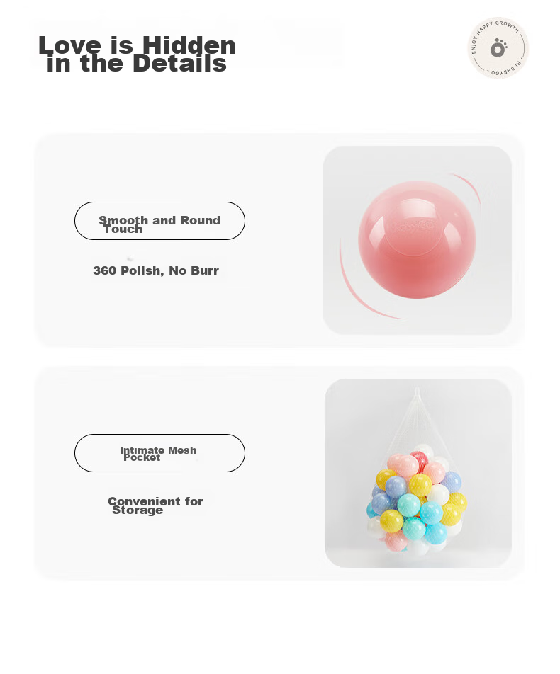 Детский игровой мяч BG-BABYGO "Ocean Ball" 7 см, 100 шт., цвет "Ice Cream Color"