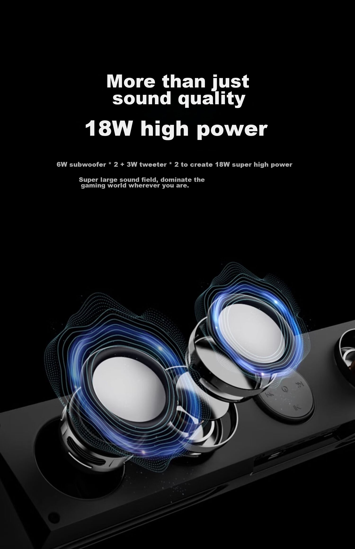 Акустическая система Soaiy SH18 Bluetooth, саундбар для компьютера, игровая акустика для ПК, черная версия с часами и подсветкой